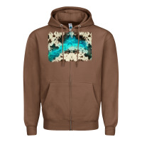 Chestnut turquoise, cowhide backgraund Zipper Hoodie - JahusDesignShop