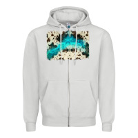 Dove Grey turquoise, cowhide backgraund Zipper Hoodie - JahusDesignShop