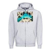 Heather Grey turquoise, cowhide backgraund Zipper Hoodie - JahusDesignShop