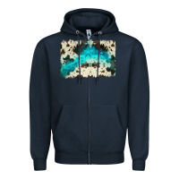 Navy turquoise, cowhide backgraund Zipper Hoodie - JahusDesignShop