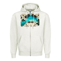 Oatmeal Heather turquoise, cowhide backgraund Zipper Hoodie - JahusDesignShop
