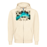 Sandshell turquoise, cowhide backgraund Zipper Hoodie - JahusDesignShop
