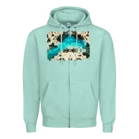 Seafoam turquoise, cowhide backgraund Zipper Hoodie - JahusDesignShop