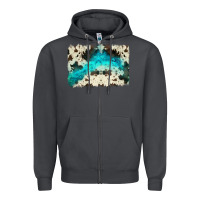 Smoke turquoise, cowhide backgraund Zipper Hoodie - JahusDesignShop