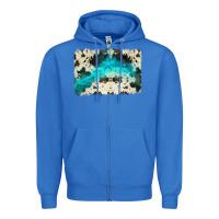 True Royal turquoise, cowhide backgraund Zipper Hoodie - JahusDesignShop