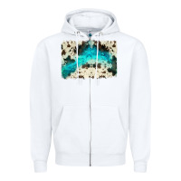 White turquoise, cowhide backgraund Zipper Hoodie - JahusDesignShop