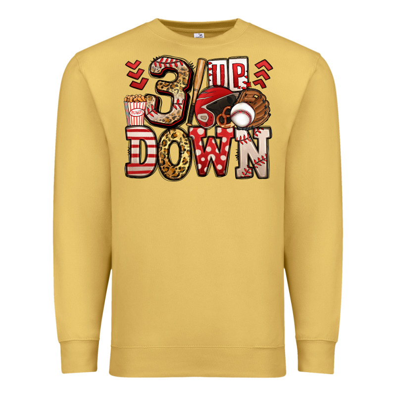 Three Up Three Down Baseball Premium Sweatshirt by Jasminsmagicworld | Teevron
