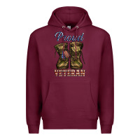 Burgundy proud veteran camo shoes Premium Hoodie - Jasminsmagicworld
