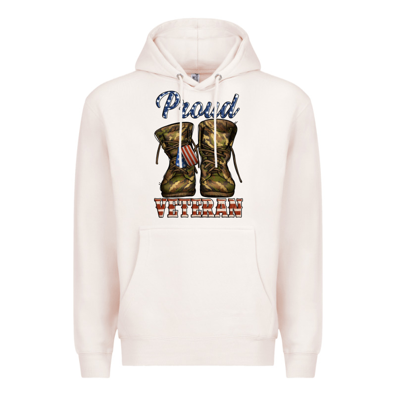 Proud Veteran Camo Shoes Premium Hoodie by Jasminsmagicworld | Teevron