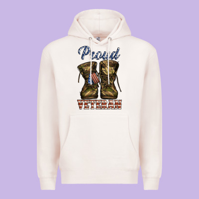 Proud Veteran Camo Shoes Premium Hoodie Designed By Jasminsmagicworld