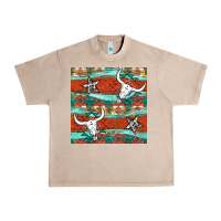 French Oak western aztec bull skull stars seamless pattern Urban Heavy Tee - BundleAndBundleShop
