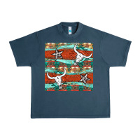 Midnight Navy western aztec bull skull stars seamless pattern Urban Heavy Tee - BundleAndBundleShop
