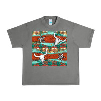 Tornado western aztec bull skull stars seamless pattern Urban Heavy Tee - BundleAndBundleShop