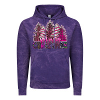 Cloud Purple Merry Christmas pink  trees Vintage Hoodie - CowhideDigitalArt