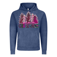 Vintage Denim Merry Christmas pink  trees Vintage Hoodie - CowhideDigitalArt