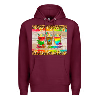 Burgundy hello summer ice coffee Premium Hoodie - Artiststas