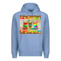 Colony Blue hello summer ice coffee Premium Hoodie - Artiststas