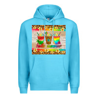 Ocean Blue hello summer ice coffee Premium Hoodie - Artiststas