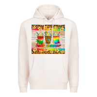 Pale Pink hello summer ice coffee Premium Hoodie - Artiststas