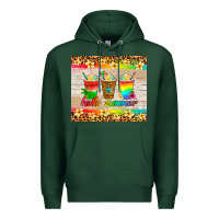 Sports Green hello summer ice coffee Premium Hoodie - Artiststas