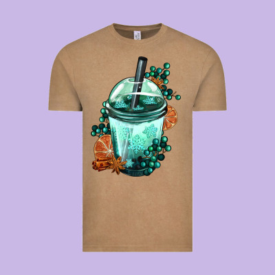 Winter Bobba Cup Vintage Tee Designed By Fadigitalartstudio
