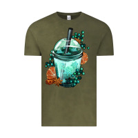 Vintage Olive Winter Bobba Cup Vintage Tee - FaDigitalArtStudio