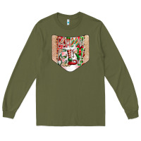 Army Green Christmas Pocket Long Sleeve Tee - CowhideDigitalArt