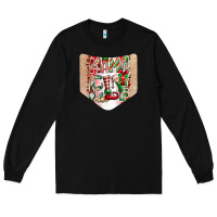 Black Christmas Pocket Long Sleeve Tee - CowhideDigitalArt
