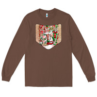 Chestnut Christmas Pocket Long Sleeve Tee - CowhideDigitalArt