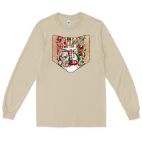 Mushroom Christmas Pocket Long Sleeve Tee - CowhideDigitalArt