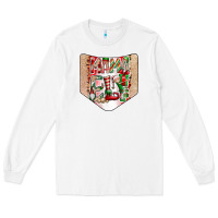 White Christmas Pocket Long Sleeve Tee - CowhideDigitalArt