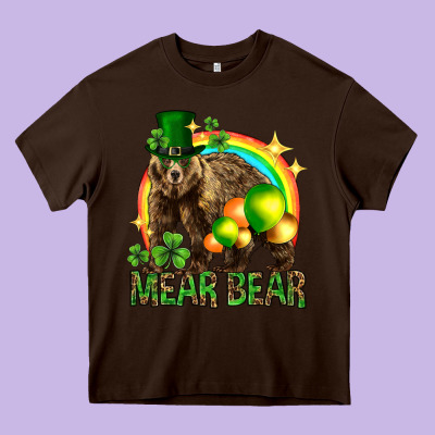 St. Patrick's Day Mear Bear Heavy Core Tee Designed By Howdyjamesfarm