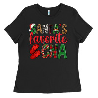 Black Santa's Favorite Cna Ladies Tee - BundleAndBundleShop