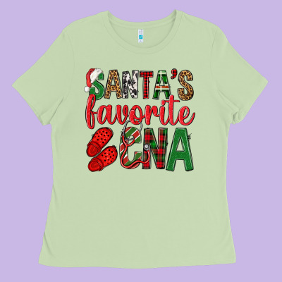 Santa's Favorite Cna Ladies Tee Designed By Bundleandbundleshop