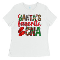 White Santa's Favorite Cna Ladies Tee - BundleAndBundleShop