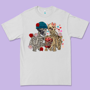 Skeleton Couple Valentine's Day Premium Tee Designed By Fadigitalartstudio