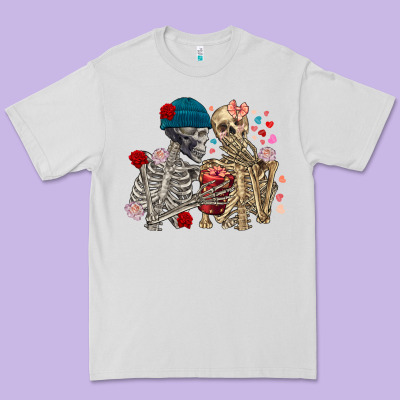 Skeleton Couple Valentine's Day Premium Tee Designed By Fadigitalartstudio