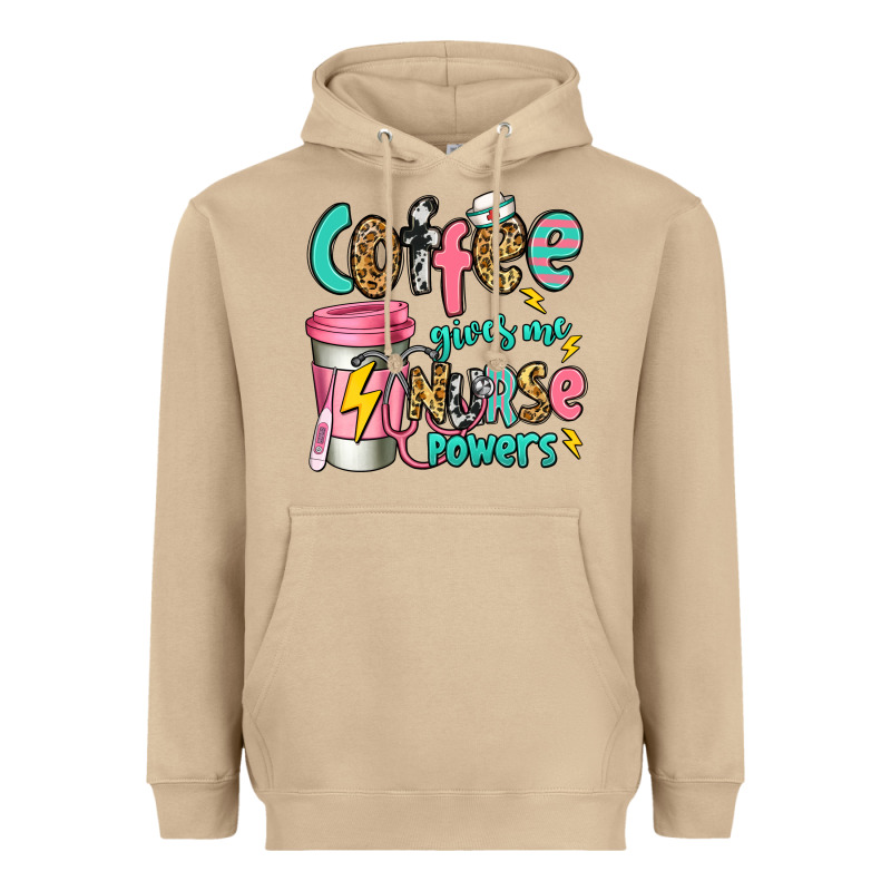 Coffee Gives Me Nurse Powers Heavyweight Hoodie by Jasminsmagicworld | Teevron
