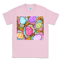 Bubblegum Pink Easter eggs daisies carrots Classic Tee - OliviaCreatesArt