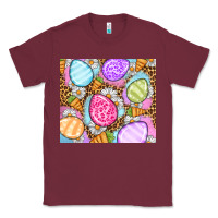 Burgundy Easter eggs daisies carrots Classic Tee - OliviaCreatesArt