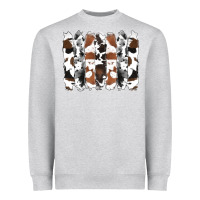 Heather Grey cowhide brushstrokes Heavyweight Sweatshirt - RanaPortraitStore