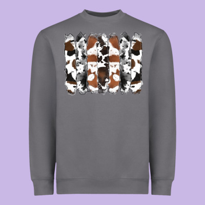 Cowhide Brushstrokes Heavyweight Sweatshirt Designed By Ranaportraitstore
