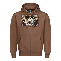 Chestnut Cowhide Leopard Background Zipper Hoodie - JahusDesignShop