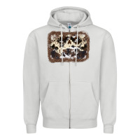 Dove Grey Cowhide Leopard Background Zipper Hoodie - JahusDesignShop