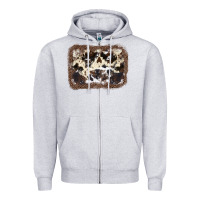 Heather Grey Cowhide Leopard Background Zipper Hoodie - JahusDesignShop