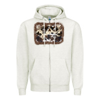 Oatmeal Heather Cowhide Leopard Background Zipper Hoodie - JahusDesignShop