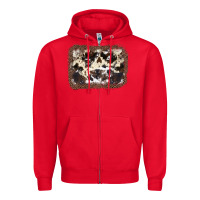 Red Cowhide Leopard Background Zipper Hoodie - JahusDesignShop