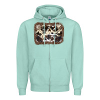 Seafoam Cowhide Leopard Background Zipper Hoodie - JahusDesignShop