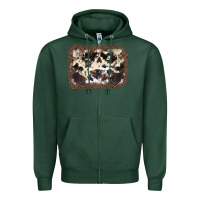 Sports Green Cowhide Leopard Background Zipper Hoodie - JahusDesignShop