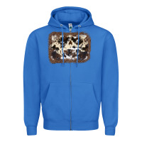 True Royal Cowhide Leopard Background Zipper Hoodie - JahusDesignShop